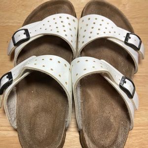 Birkenstock “Birki’s” white sandals
